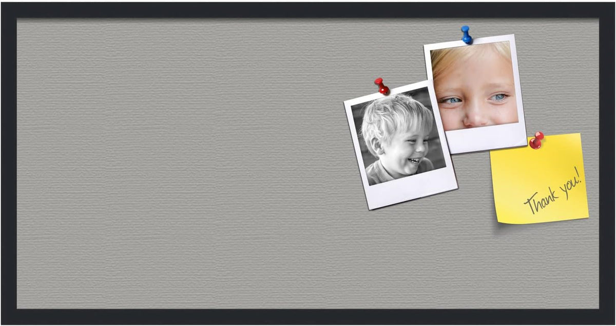 PinPix 36x18 Inch Cork Bulletin Board. This Decorative Framed Pin Board Comes...