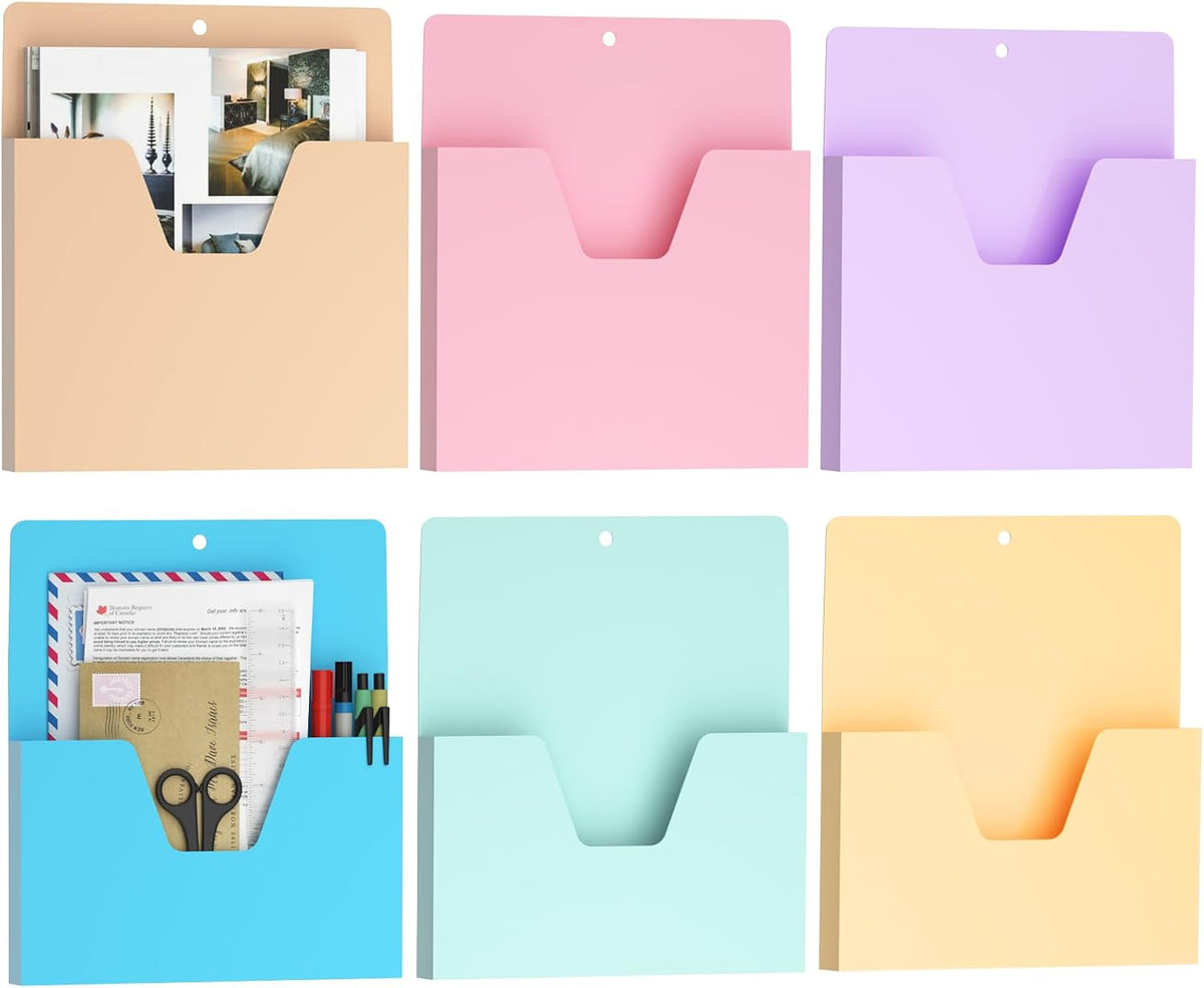 MFTEK Magnetic File Holder 6 Pockets Paper Holder, Hanging File Organizer Off...