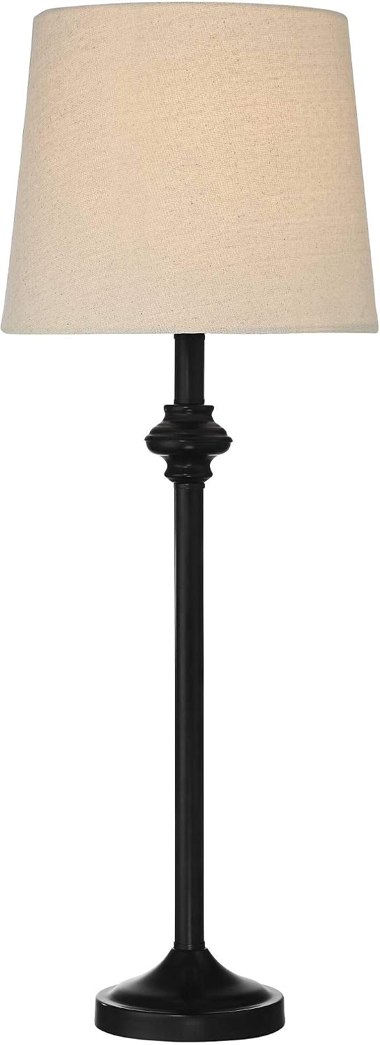 360 Lighting Carter Traditional 3 Piece Table Floor Lamp Set Black Metal Crea...