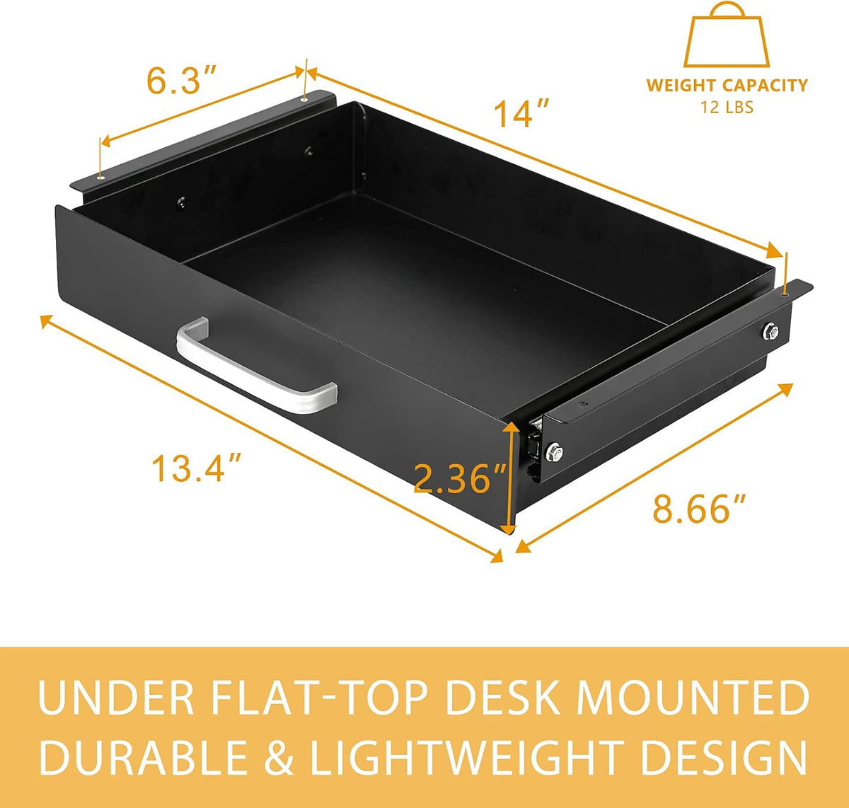 Gome Under Desk Pull-Out Drawer - Storage Organizer Office Mounted, Easy Slid...