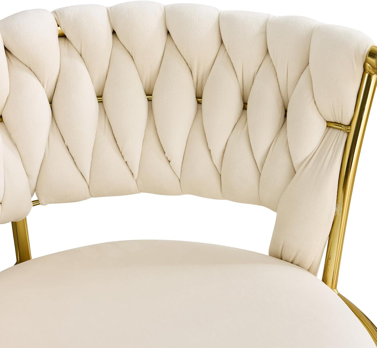 Beige Velvet Bar Stools Set of 4, Adjustable Counter Height