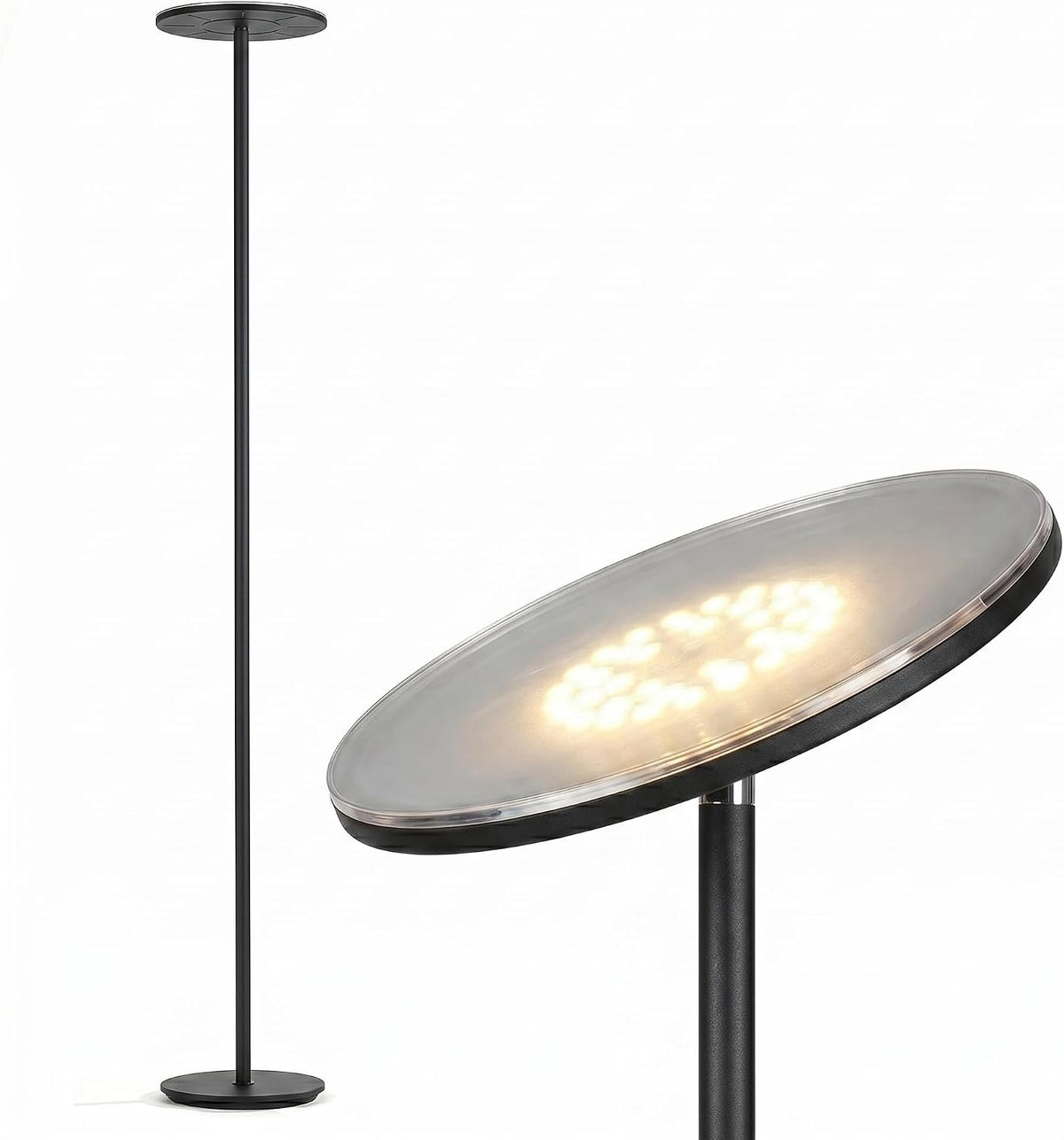Brightech Sky LED Floor lamp, Torchiere Super Bright Floor Lamp for Living Ro...