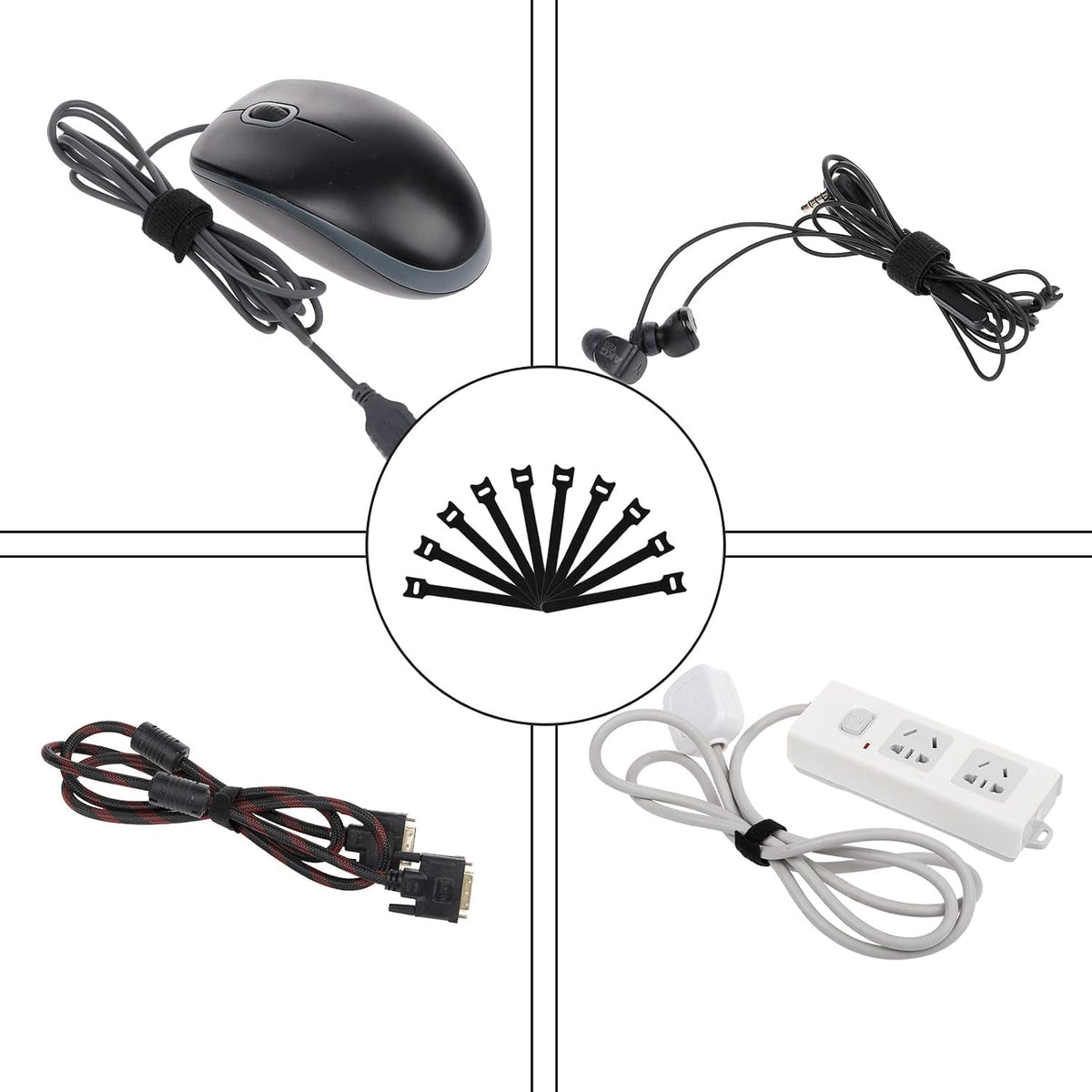 FABROK 2 Pack Cable Management Box, Cord Organizer, White, Small+Large