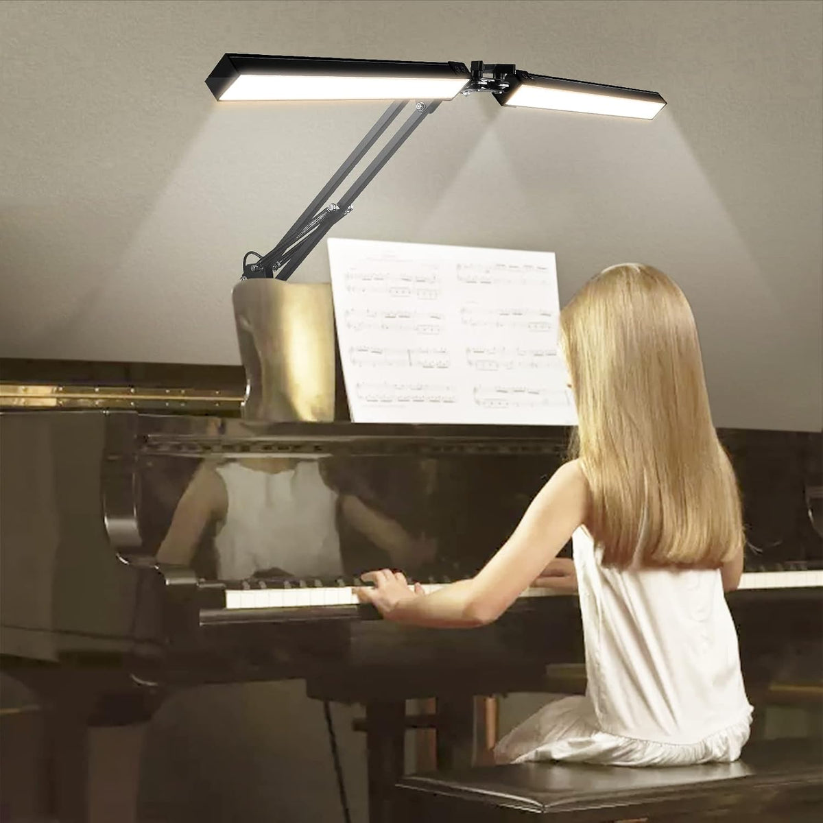 2-in-1 LED Double Head Desk Lamps for Home Office,24W Brightest Workbench Lig...