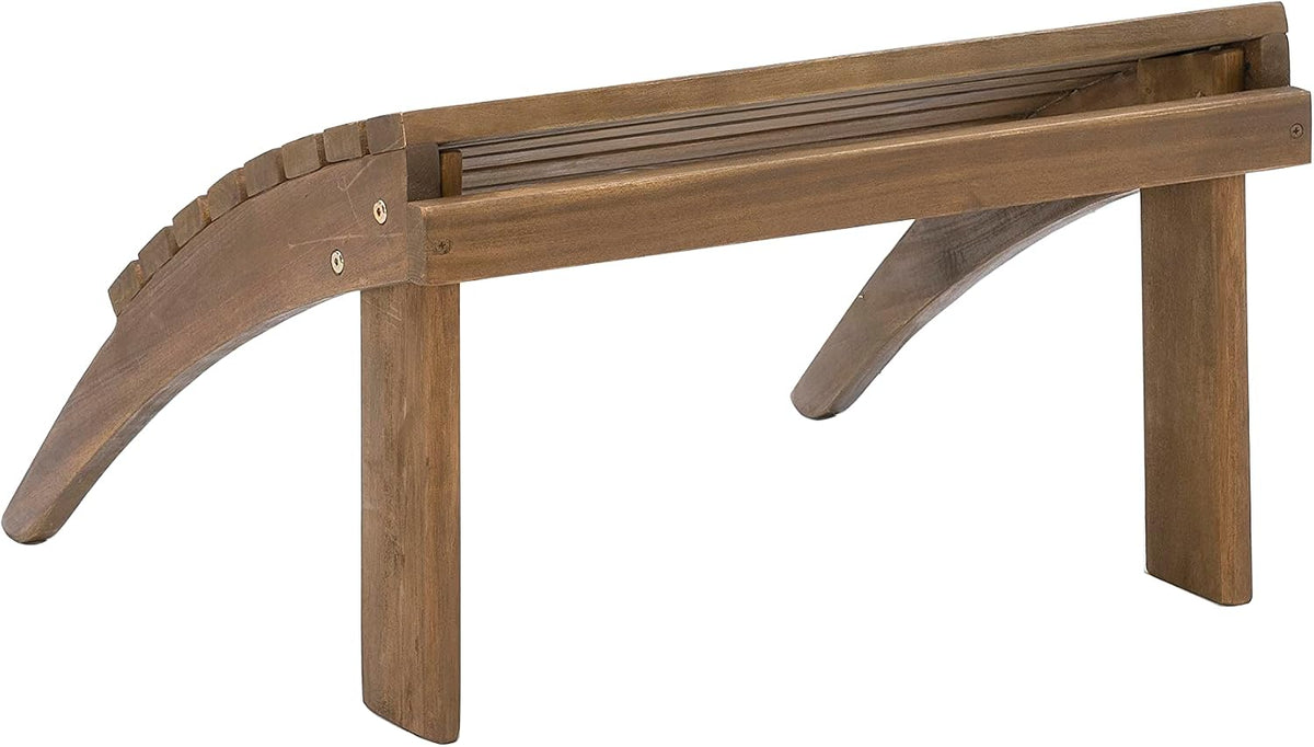 Linon Home Dcor Linon Adirondack Woodstock Ottoman, Teak Stain, Acorn, 21.6&q...