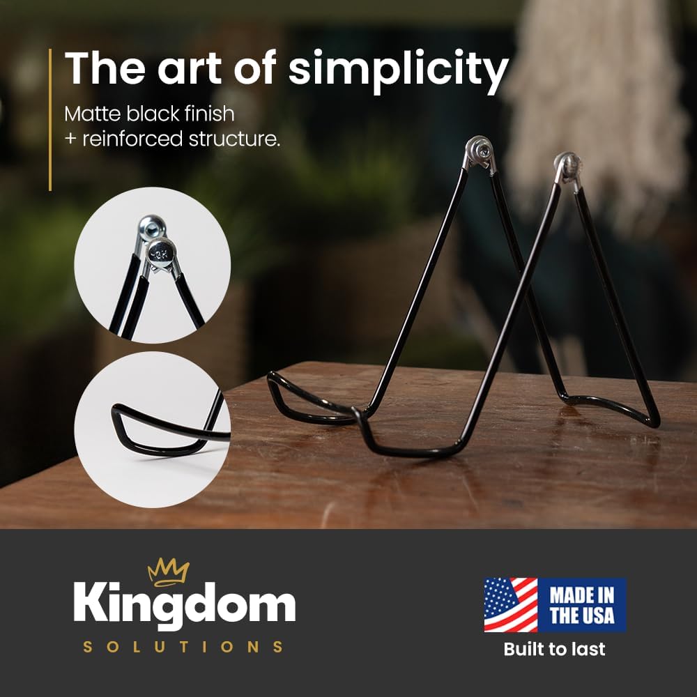 KINGDOM SOLUTIONS - 4.75" Black Metal Display Stand Made in USA - 12 Pack