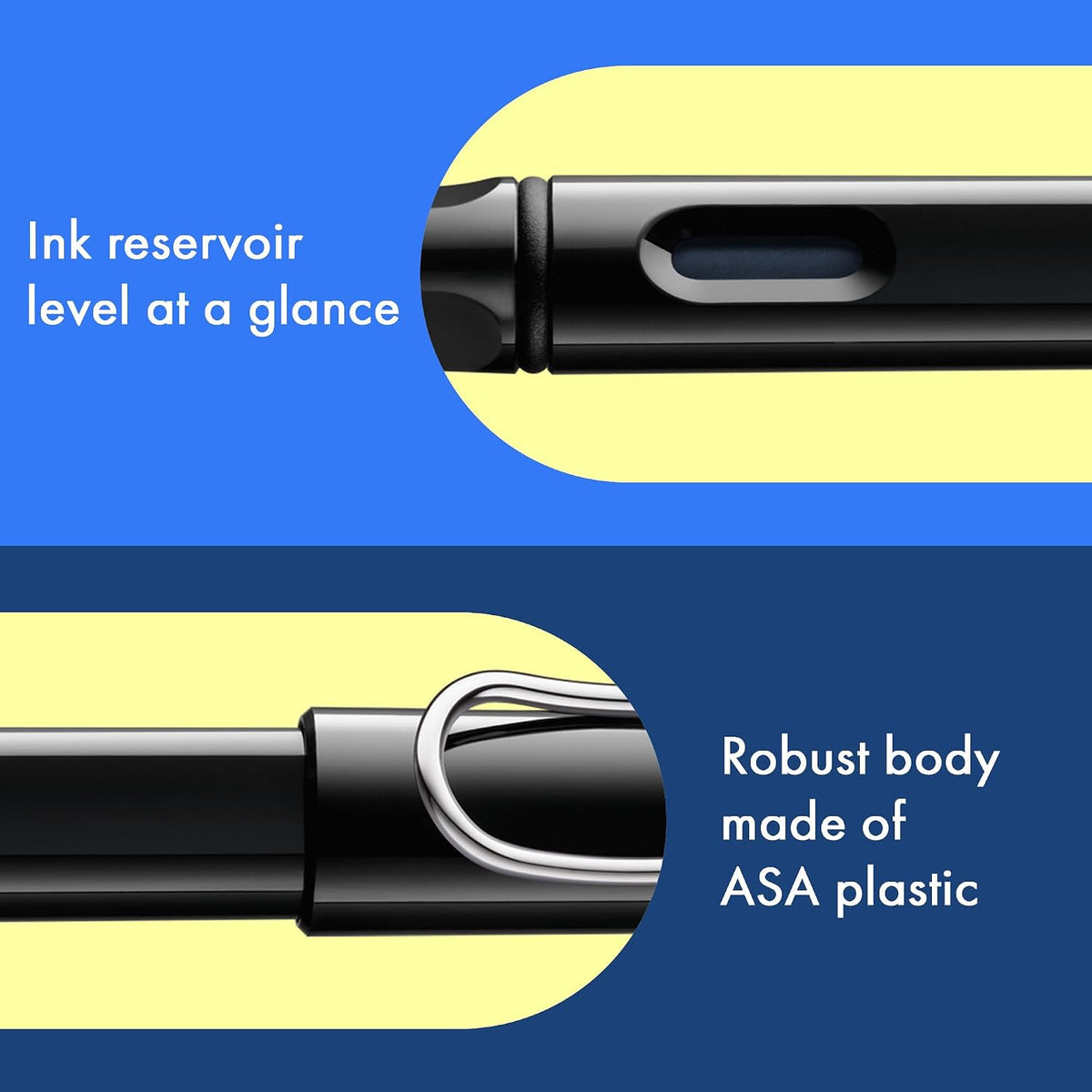 LAMY safari black - Fountain Pen with ergonomic grip & polished Left-Hand...
