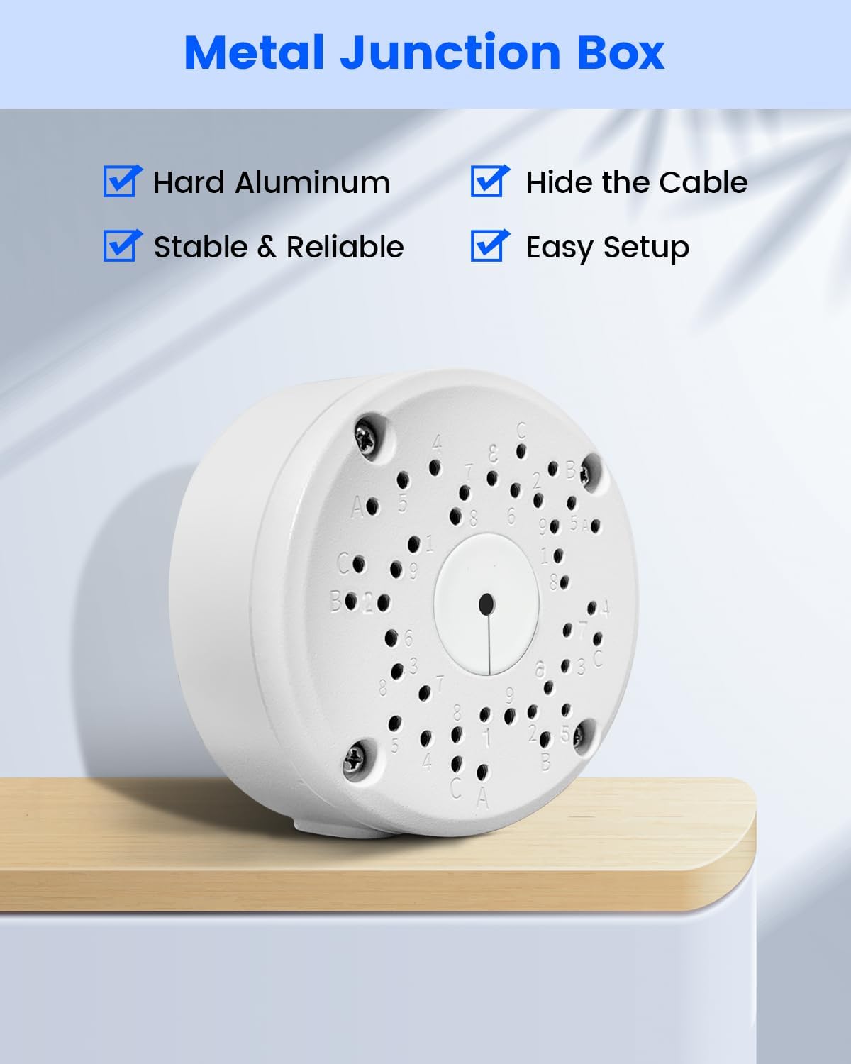 Universal Security Camera Junction Box, Aluminum Hide Cable Junction Boxes