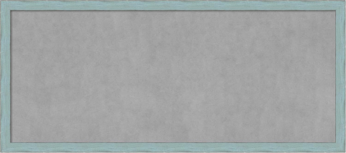 Amanti Art Blue Framed Magnetic Board, 50x22, Country Rustic Office Decor
