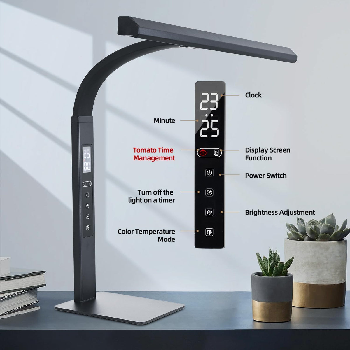 LED desk lamp for home office, architect computer work light,Touch color temp...