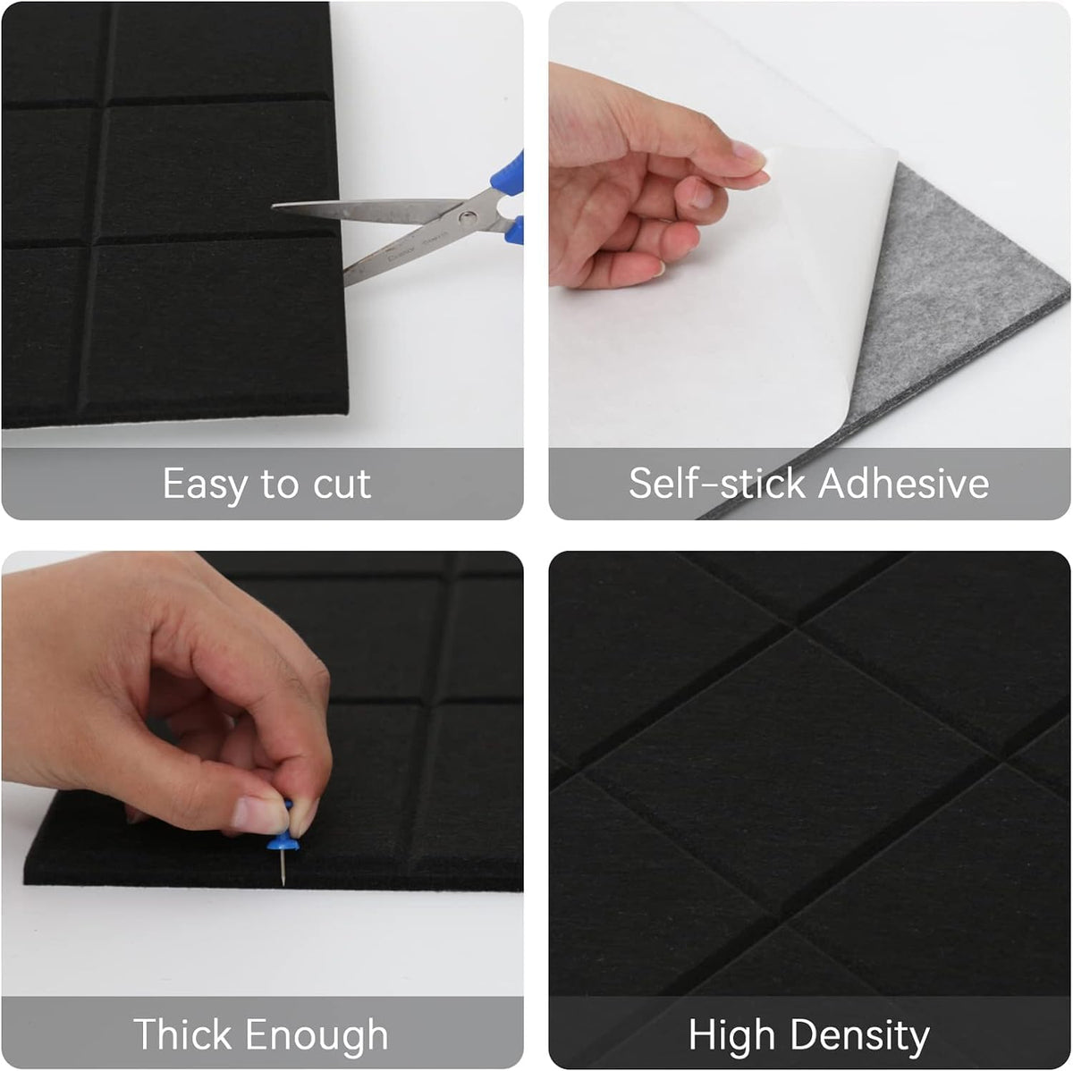 12 Pcs Large 11.8" x 11.8" Felt Bulletin Board for Wall Square Felt...
