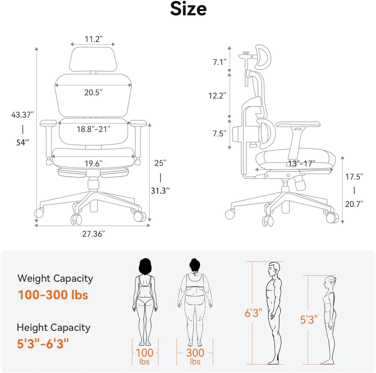 Newtral Office Chair Ergonomic - Home Office Desk Chair, Big and Tall Office ...