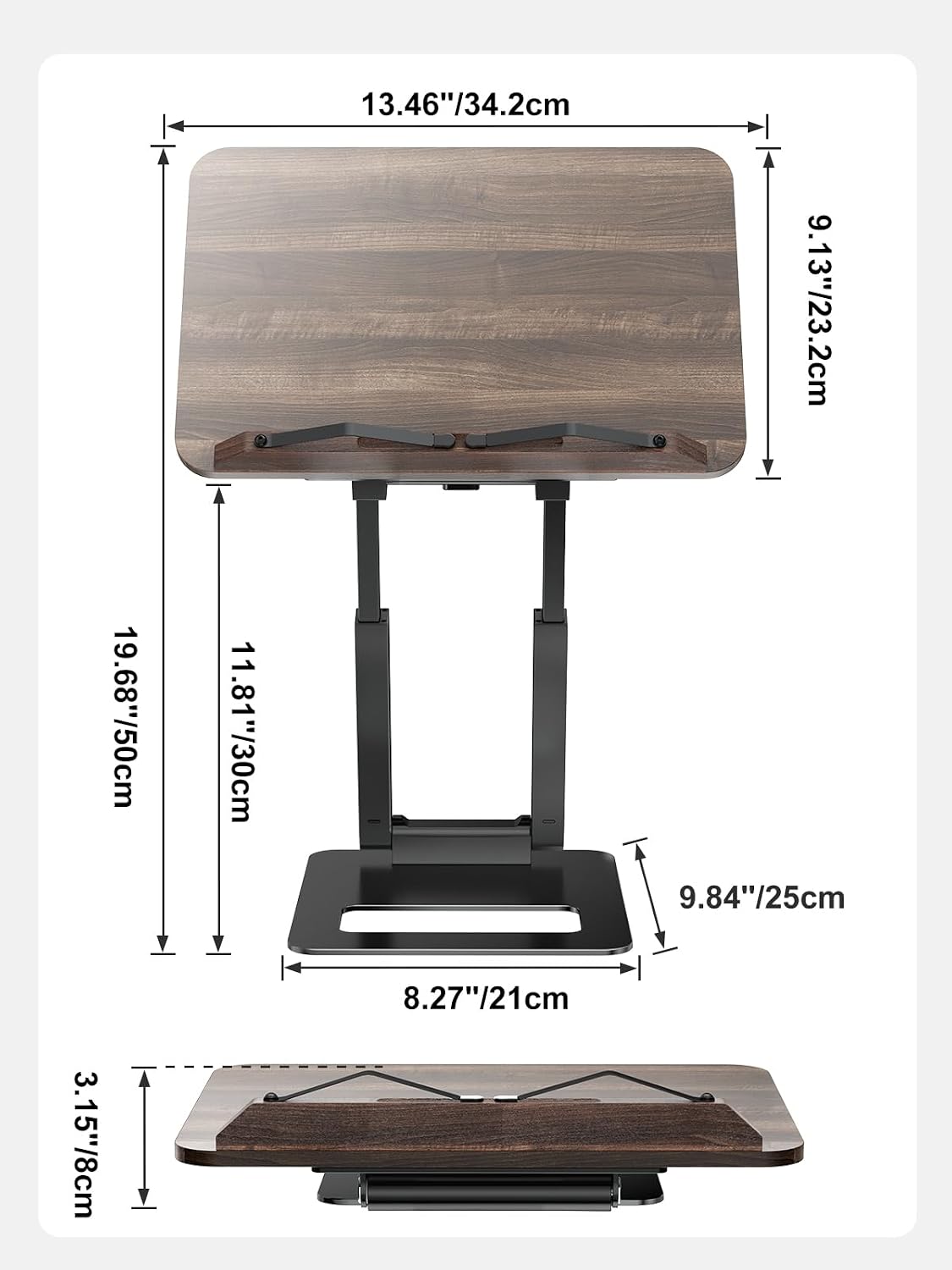 Tounee Telescopic Book Holder - Adjustable Height Cookbook Stand with Elastic...