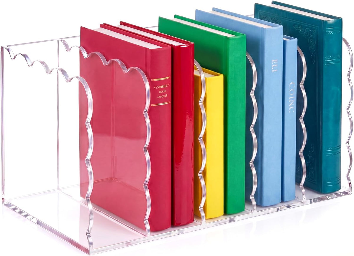 1 PC Scalloped Acrylic Magazine Holder, File Organizer, Standard Style