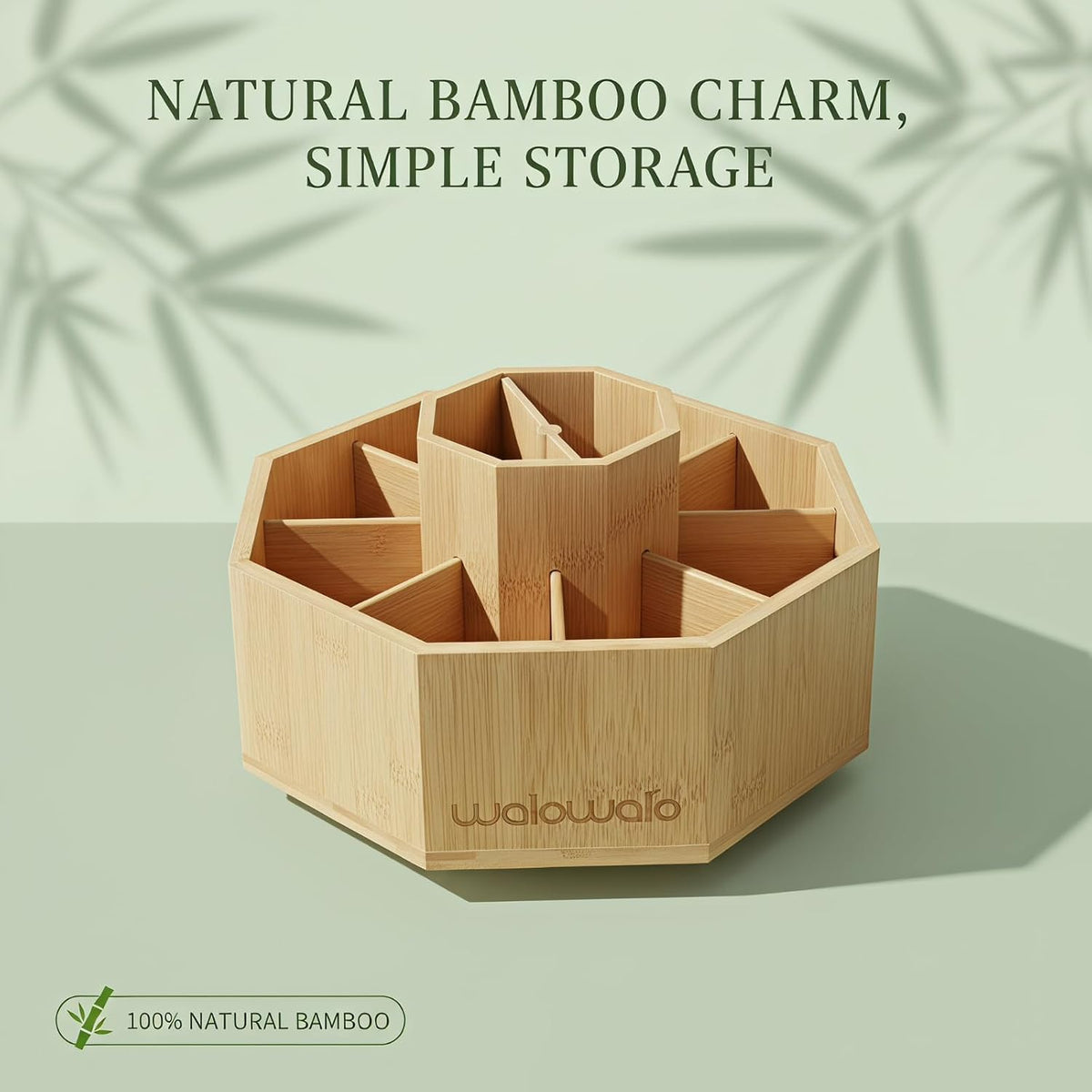 walowalo Bamboo Rotating Art Supply Organizer Caddy Holds 800+ Pencils Spinni...