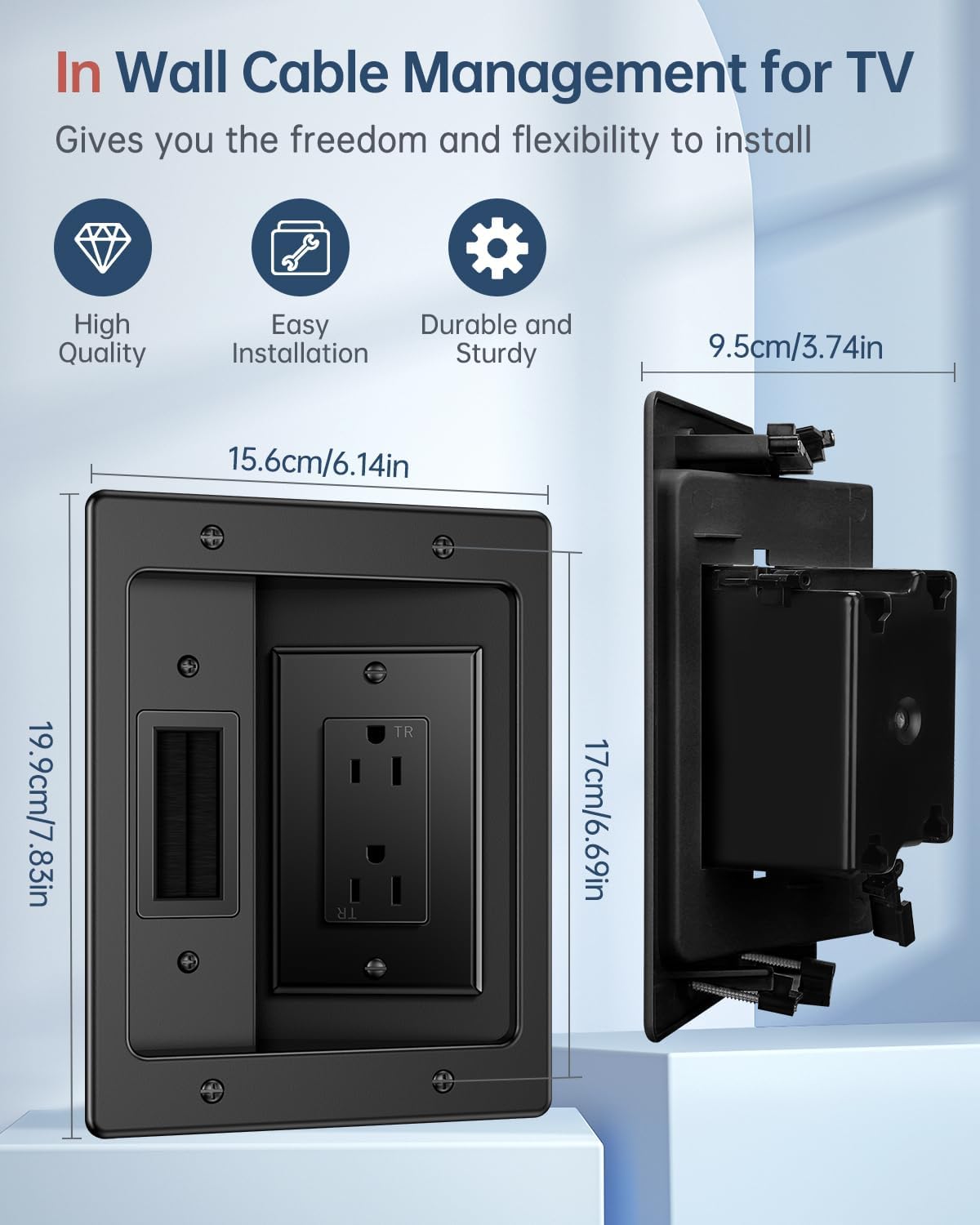 ELECPOW in Wall Cable Management Kit, Hide TV Power Cables & Low Voltage ...