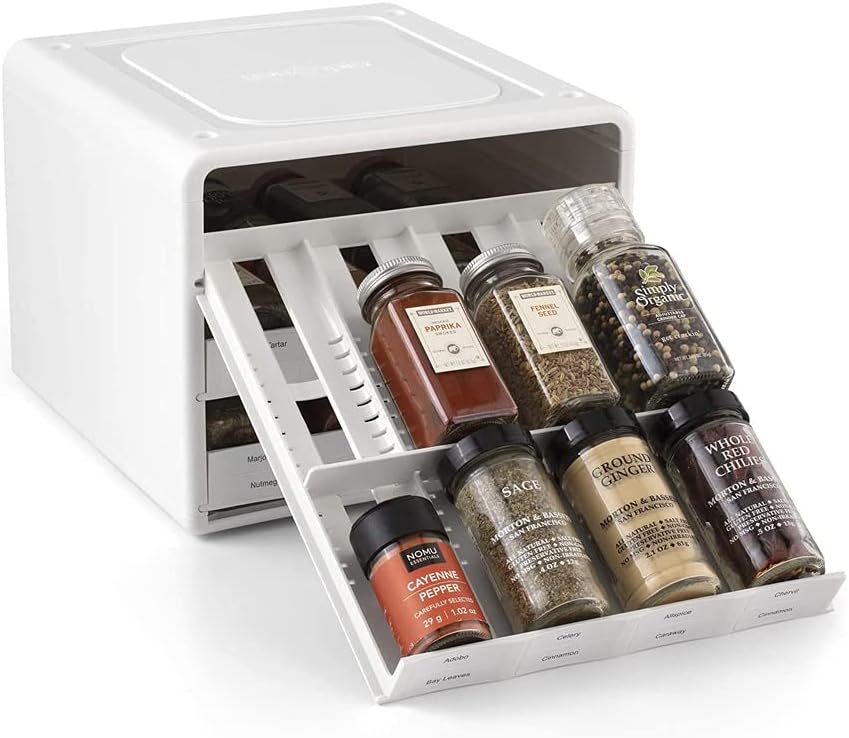 YouCopia SpiceStack® Adjustable Spice Rack Organizer, Pull-Down 24-Bottle Sea...