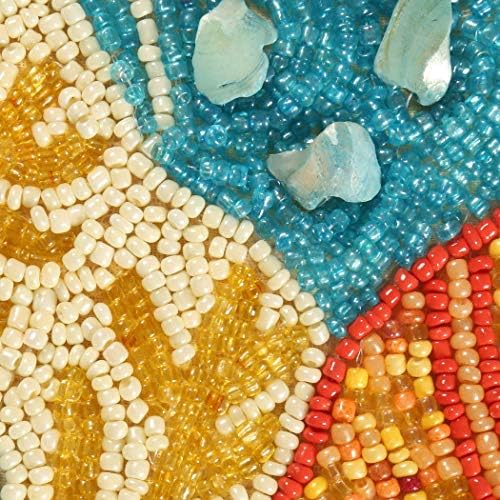 Lightnpro Seashell Hand Beaded Needlework Decorative Orange Blue Table Runner...