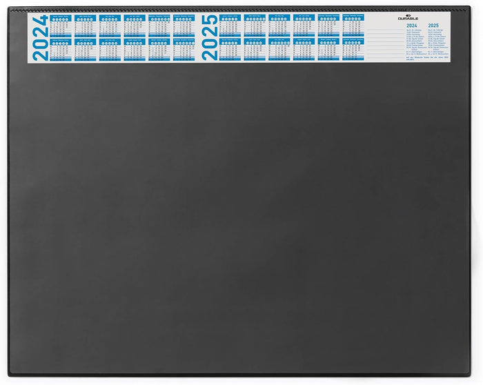 Durable Desk Pad with Calendar, 20-1/2 x 25-1/2 Inches, Black (720401)