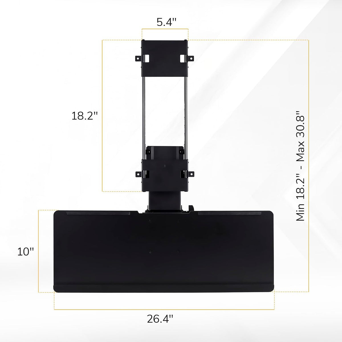 Mount-It! Under Desk Keyboard Tray with Wrist Rest, Tilt and Swivel, Black