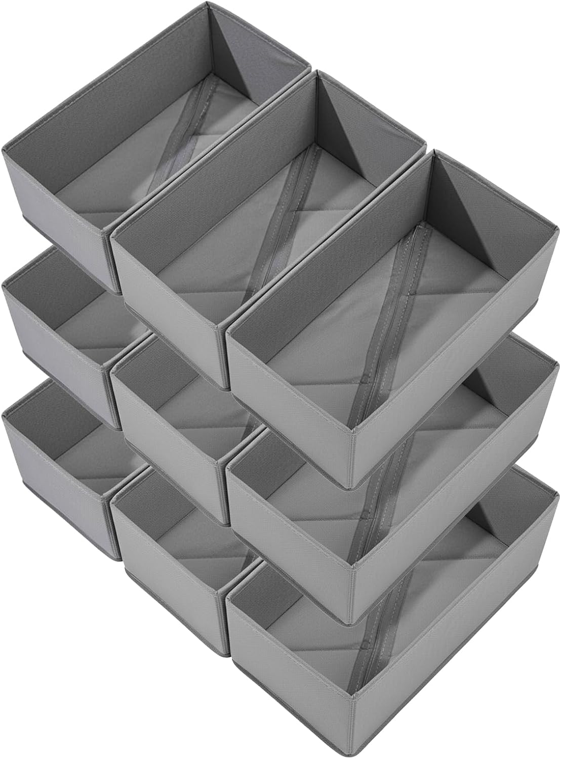 Bructhun Sock Drawer Organizer 9 Pack - Collapsible Fabric Storage Bins for U...