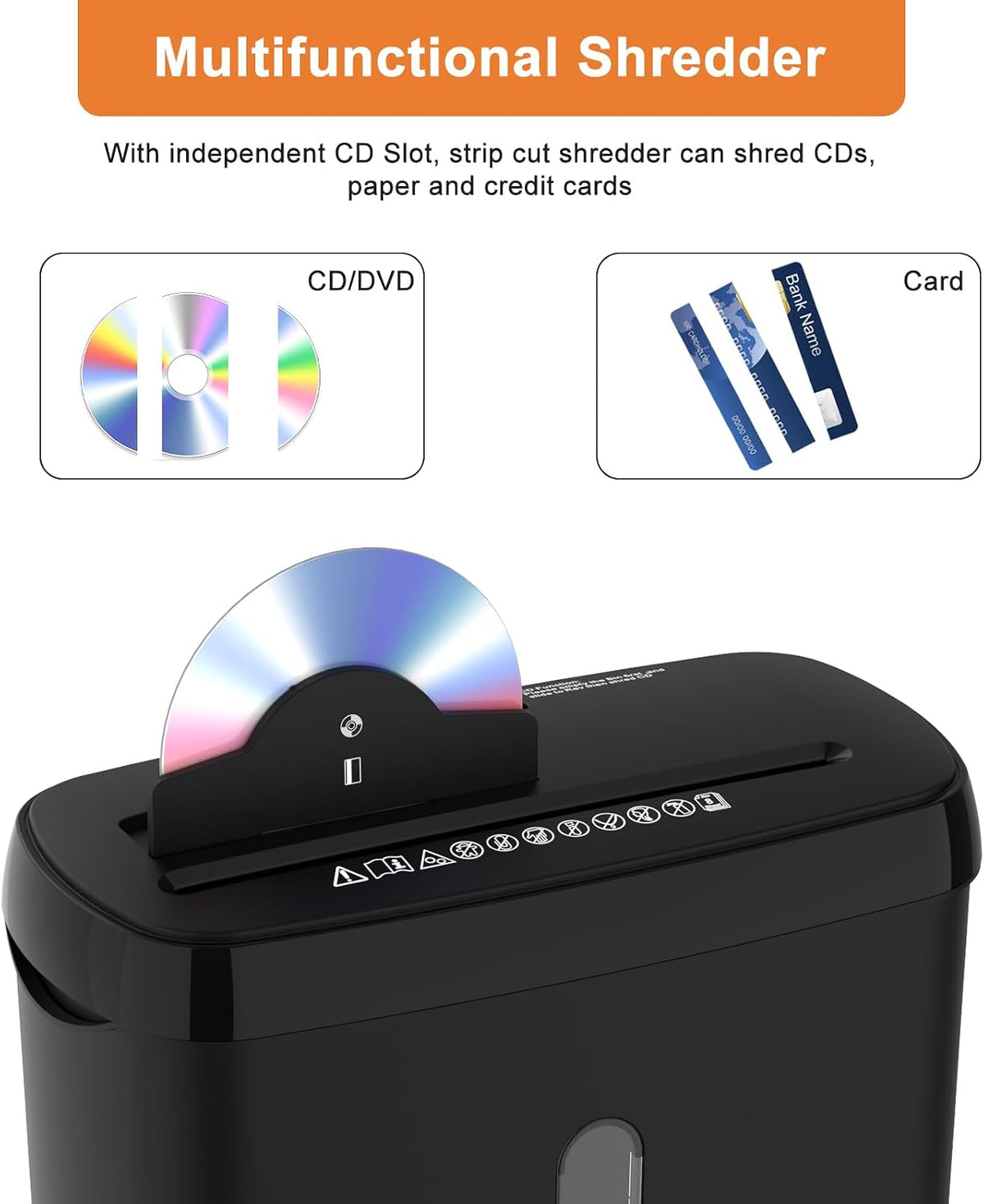 Home Office Paper Shredder,Woolsche 10-Sheet Strip Cut with 3.17-Gallon Baske...