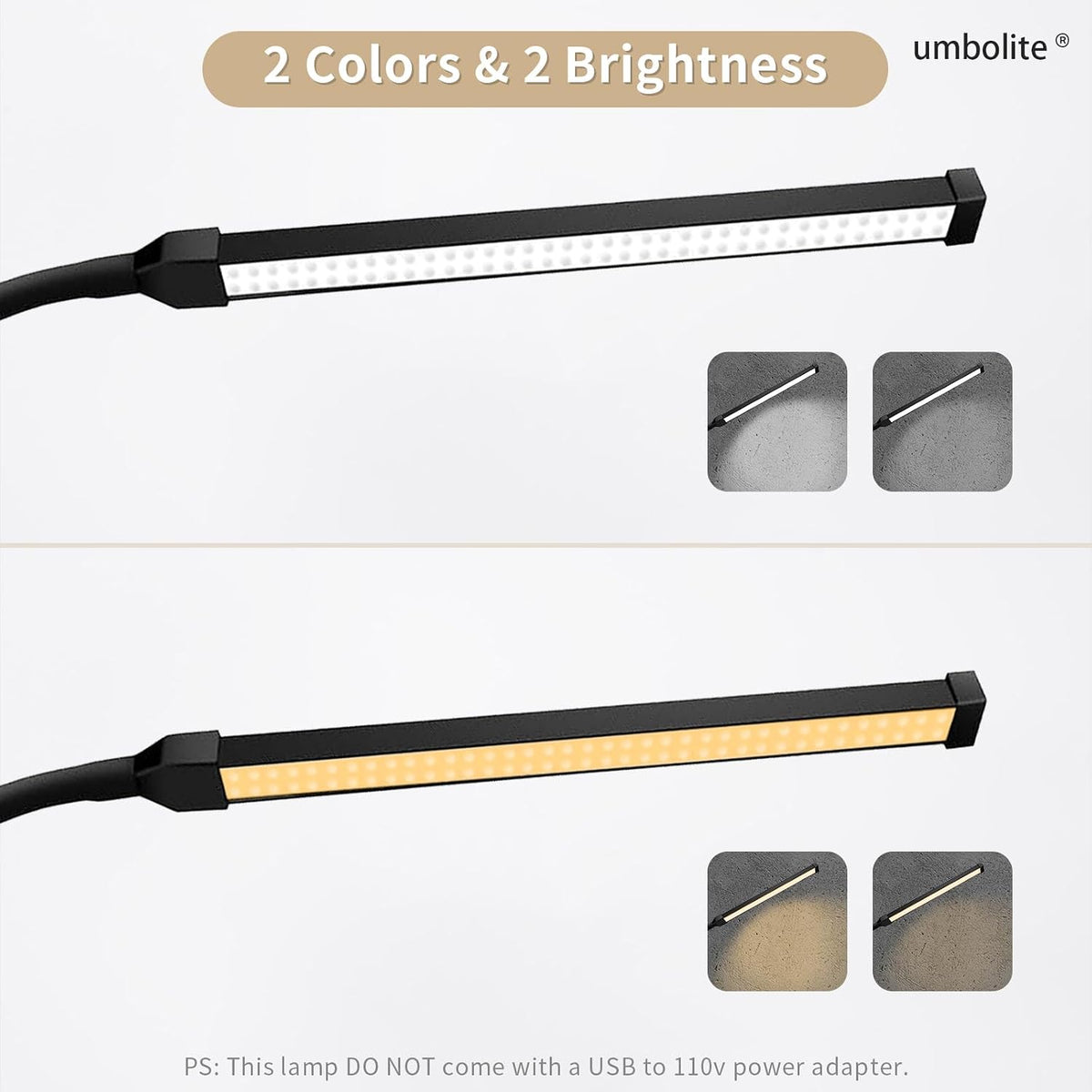Lash Light, LED Floor Lamp, Reading Floor Lamp, Adjustable Gooseneck, 3 Heigh...