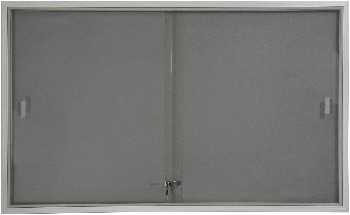 Displays2go 5' x 3' Indoor Bulletin Board with Sliding Glass Doors