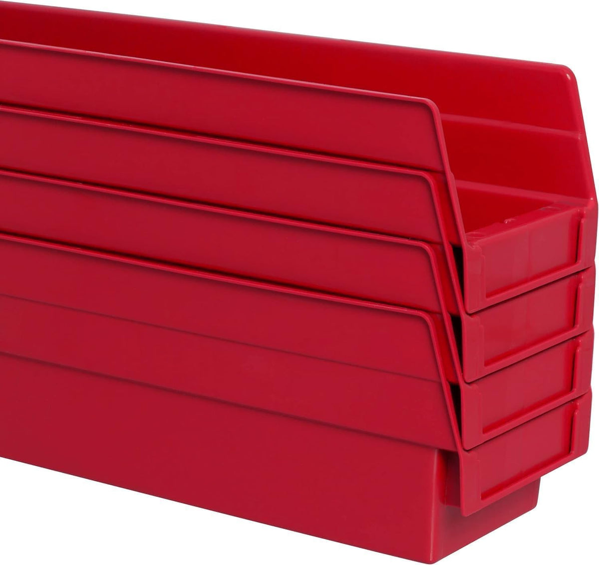 Akro-Mils 30124 Heavy Duty Plastic Shelf Bins, 24"x 4"x 4", Re...