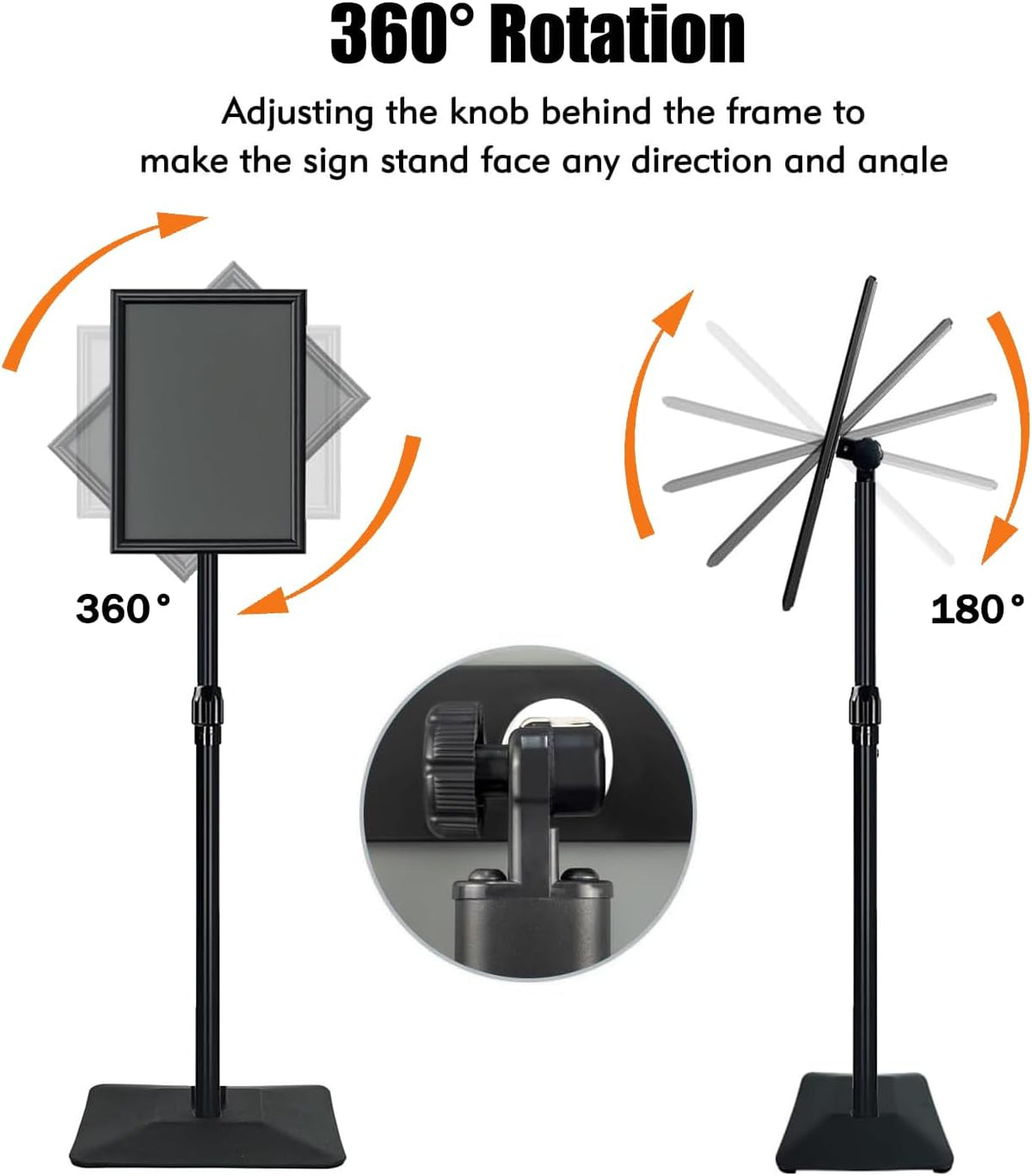 Sign Stand for Display, Weighted Iron Base Heavy Duty Signage Holder