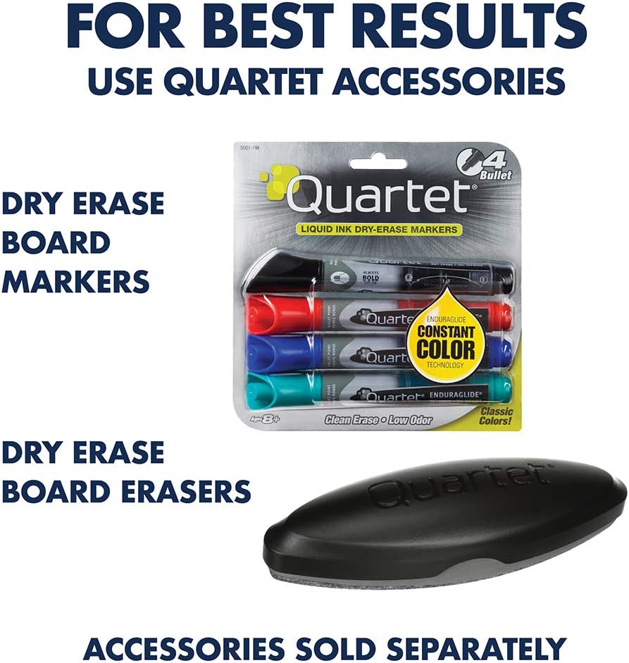 Quartet Dry Erase Magnetic White Board 72"W x 48"H, Porcelain White...