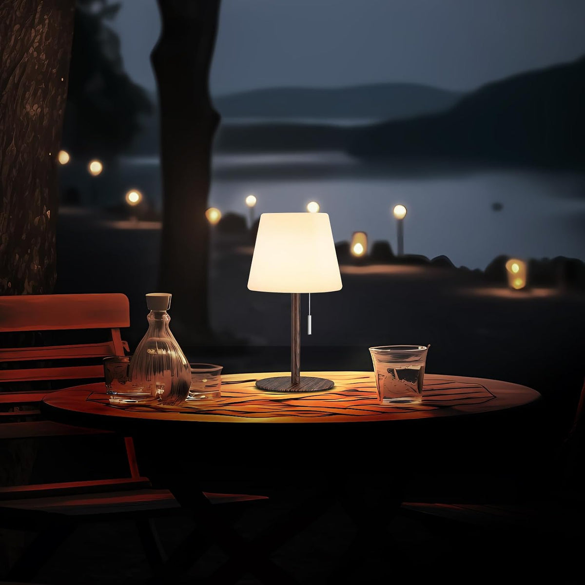 Gewiny Solar Table Lamp for Outside Patio Solar Lamp Outdoor Lamp Waterproof ...