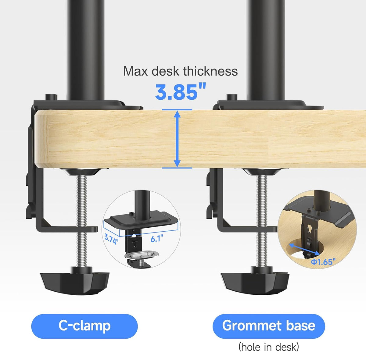 Suptek Dual LED LCD Monitor Stand up Desk Mount for 2 / Two Screens up to 32 ...