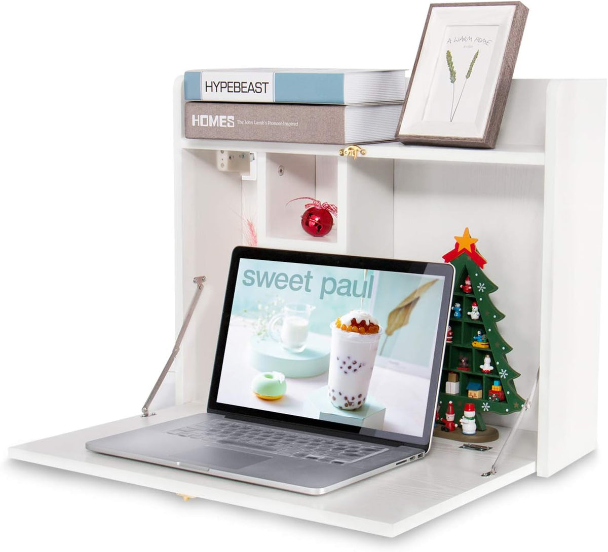 YUSING Wall Mounted Table, Multifunctional Fold Down Wall Mounted Laptop Comp...