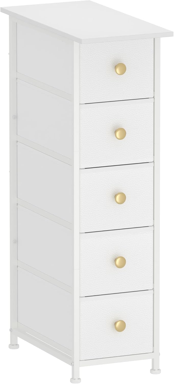 GiftGo Narrow Dresser Cabinet Vertical Slim Dresser Chest of Drawers Skinny S...