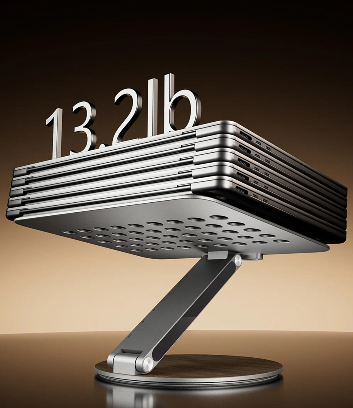 KU XIU Adjustable Laptop Stand with 7-in-1 Hub, Foldable Portable Aluminum La...