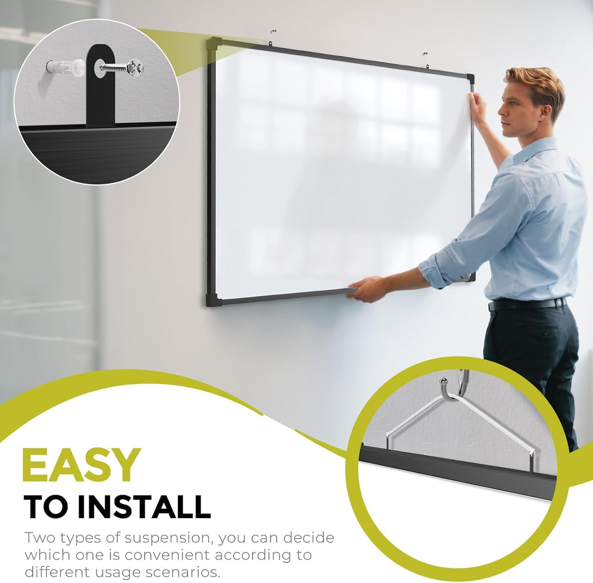 MaxGear 36" x 24" Magnetic Double-Sided Dry Erase Board, Aluminum F...
