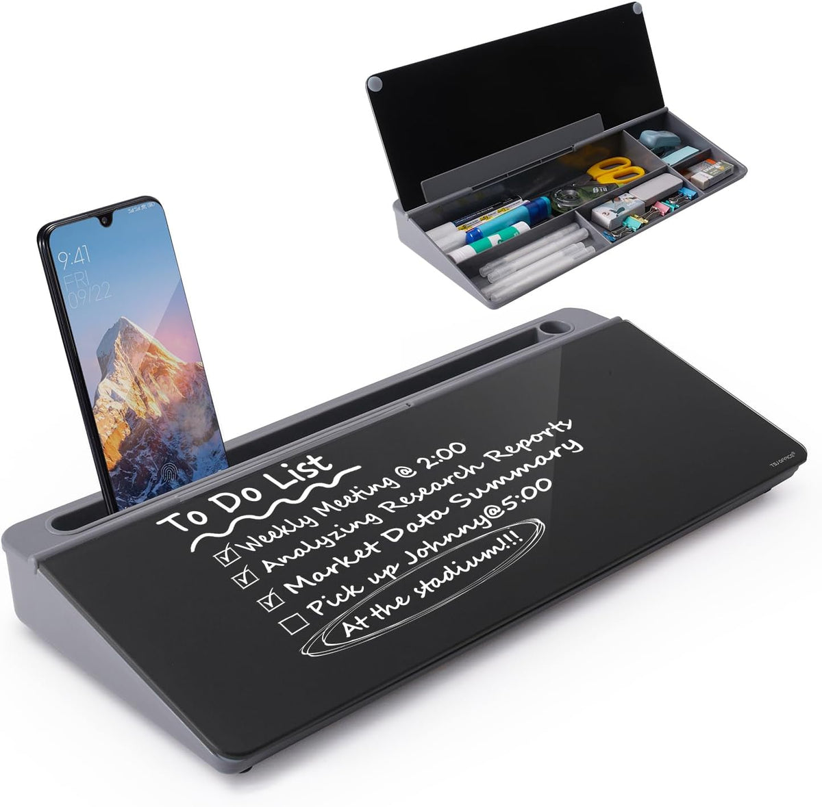 TSJ OFFICE Desktop Whiteboard Dry-Erase-Board - Computer Keyboard Stand White...