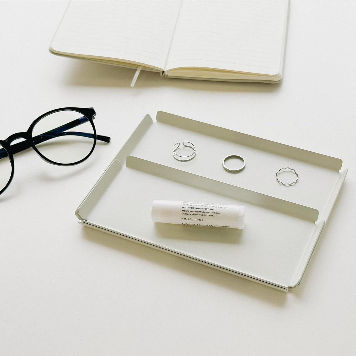 PROGETTO2.70 Aluminum Desk Tray Catchall Organizer, A6, Ivory