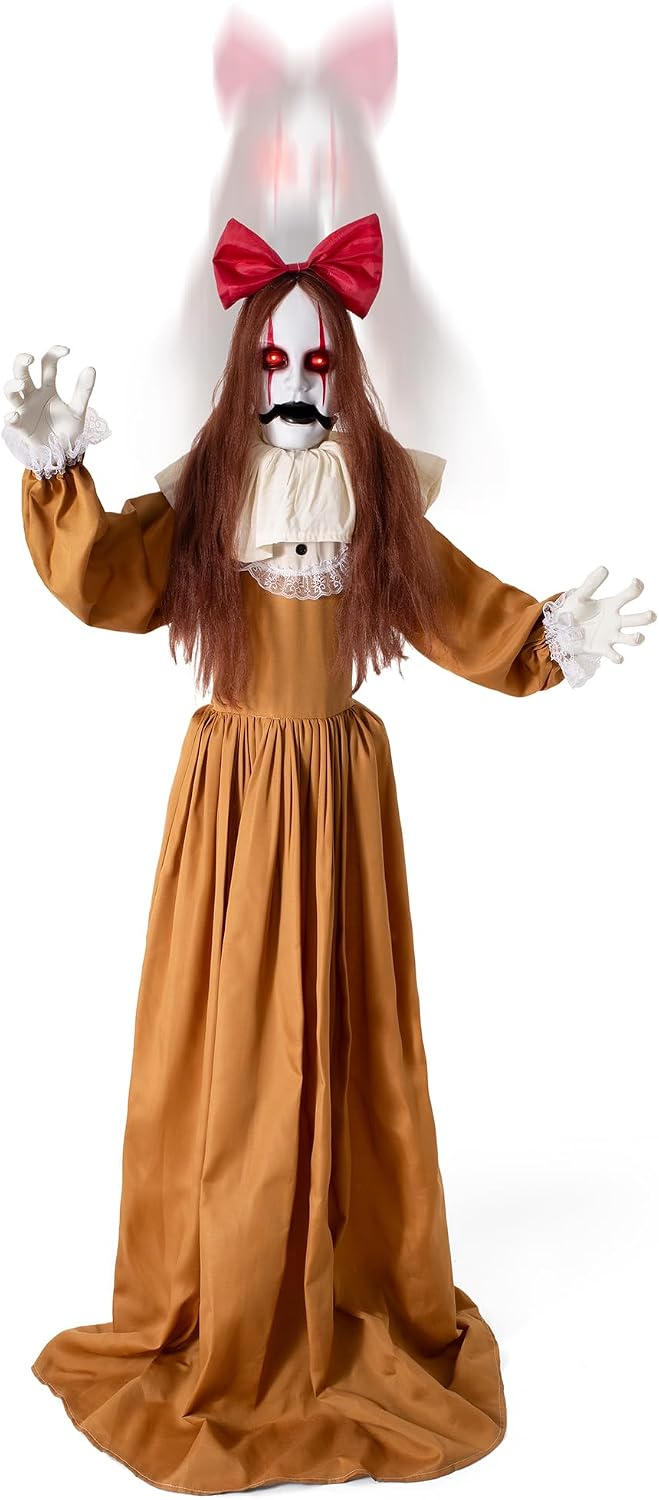 Halloween Animatronics Decorations, 6FT Animated Lifesize Scary Haunted Jumps...