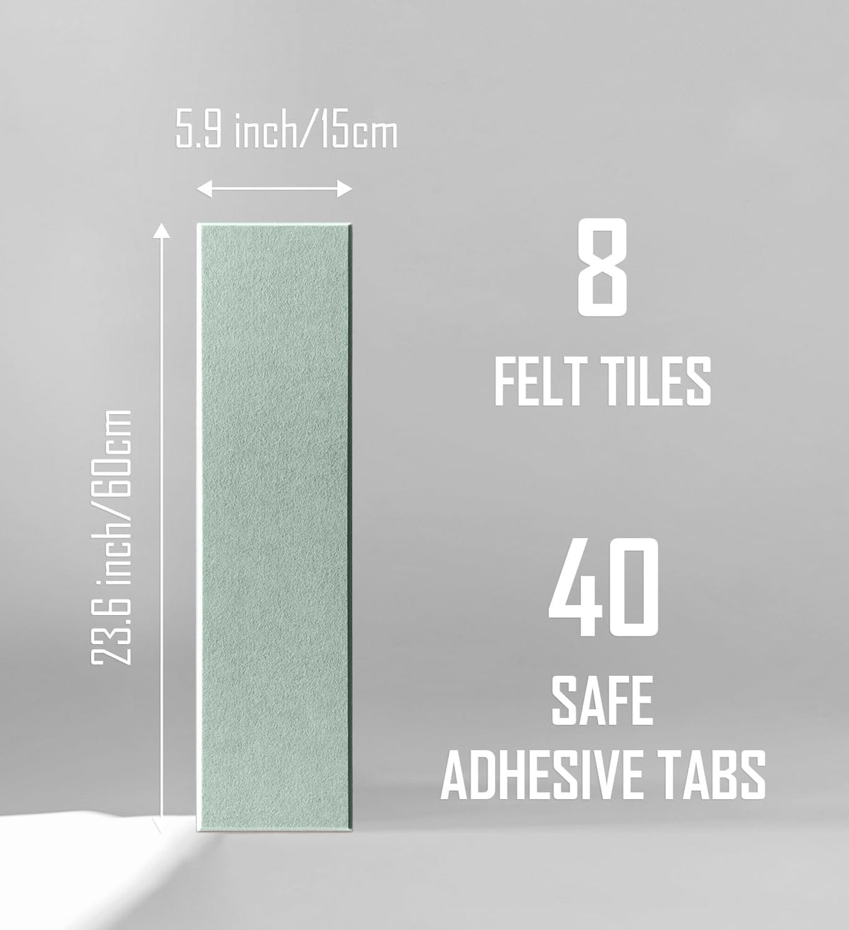Shiplap Felt Wall Tiles (8-Pack) - Large 24x6 Acoustic Pinboard & Sound D...