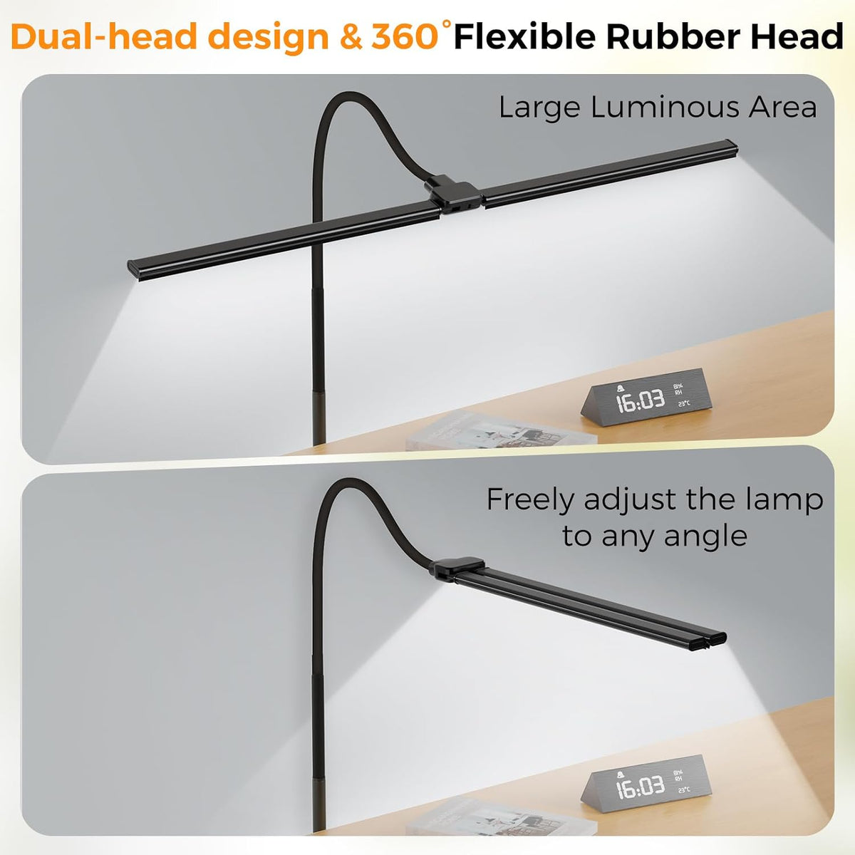 LED Floor Lamp 20W 1400LM Adjustable Neck, Bright Color Changing Light