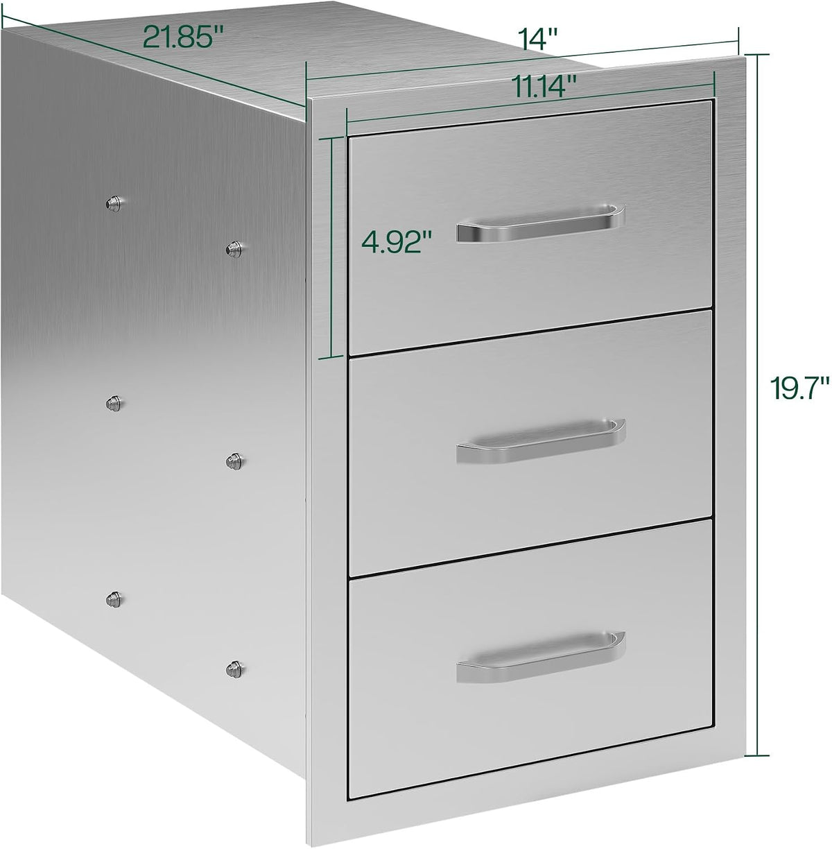 Jocisland 14-Inch Stainless Steel Outdoor Kitchen Drawer Cabinet