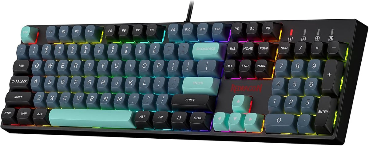 Redragon K582 SE Wired RGB Mechanical Gaming Keyboard, 104-Key, PBT Keycaps