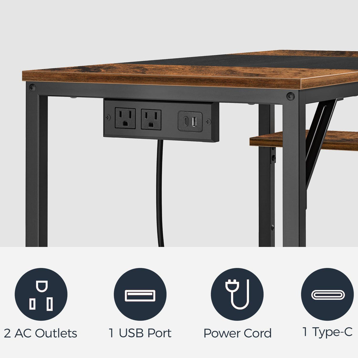 HOOBRO Small Computer Desk, 35.4 Inch Home Office Desk with Power Outlet, Wri...