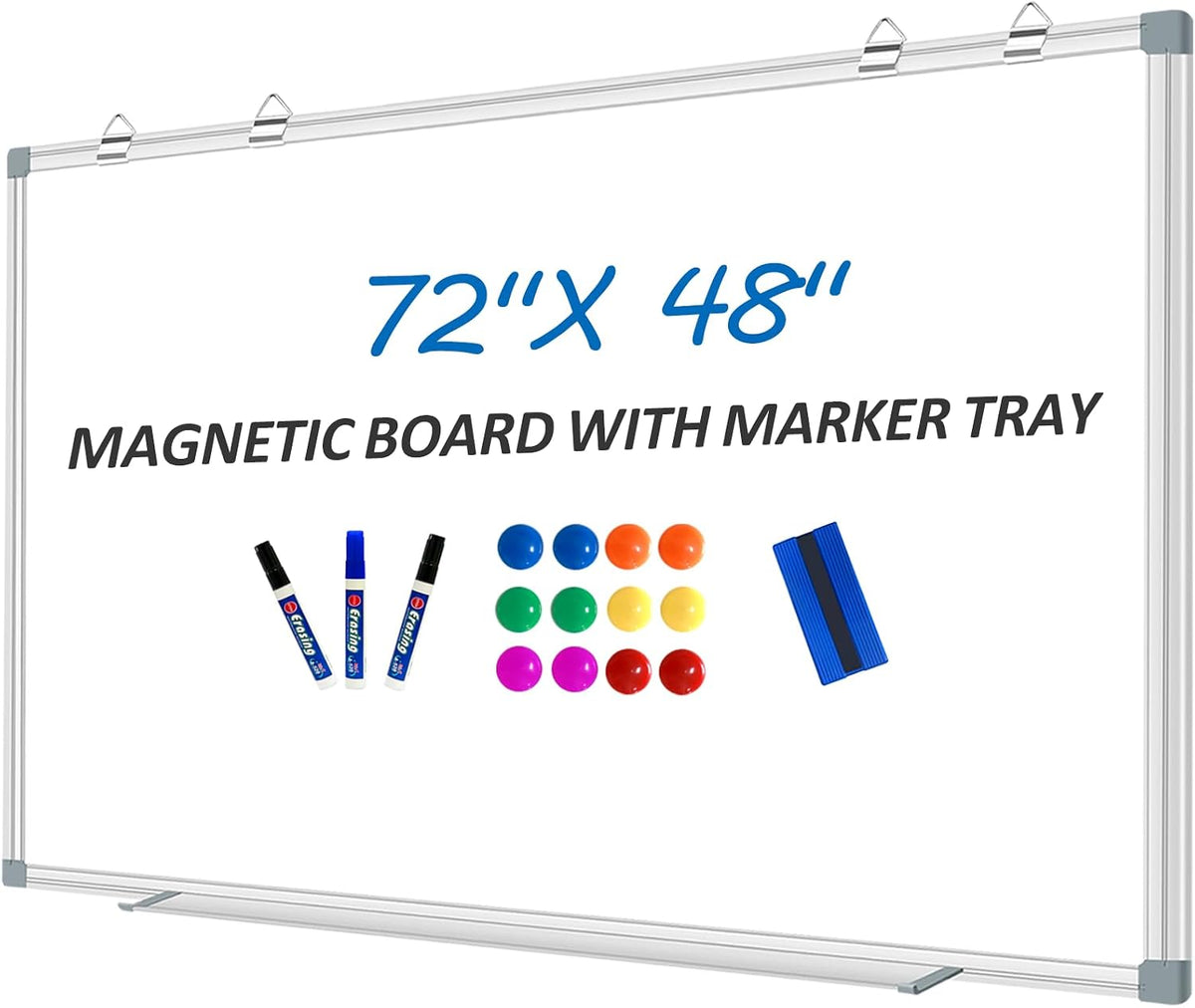 Max-officoo White Board Dry Erase Whiteboard for Wall 72" x 48" Alu...