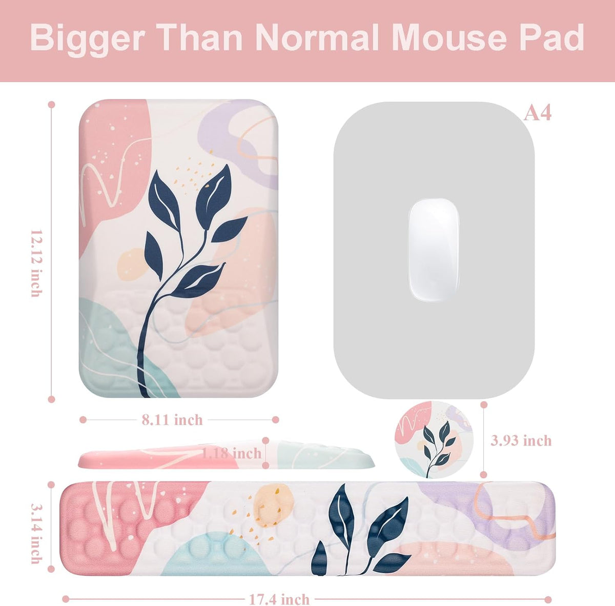 Ospelelf Mouse Pad with Wrist Rest and Keyboard Wrist Rest, Ergonomic Wrist R...