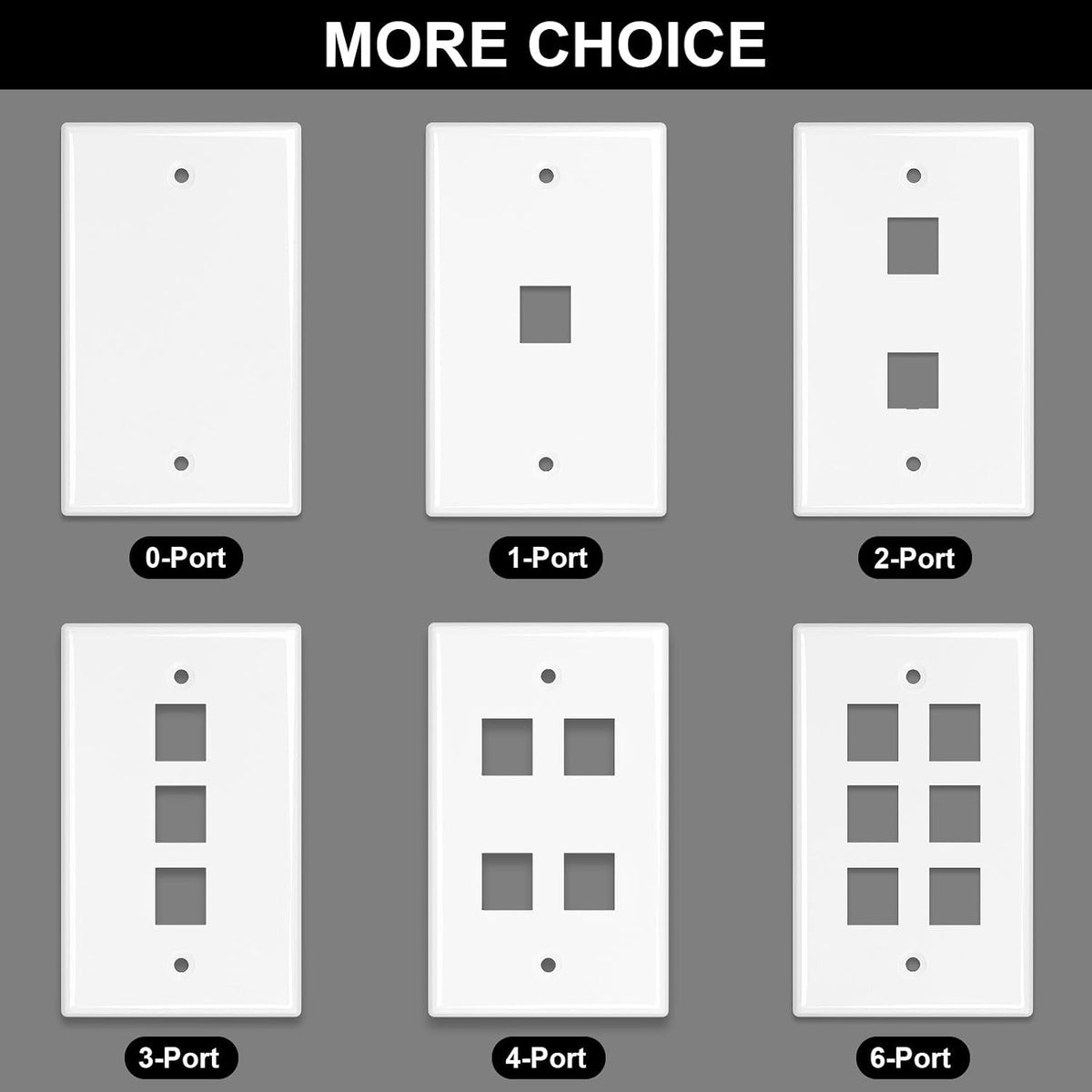 FGB 2-Port Keystone Wall Plate, with Low Voltage Mounting Bracket, 20 Pack