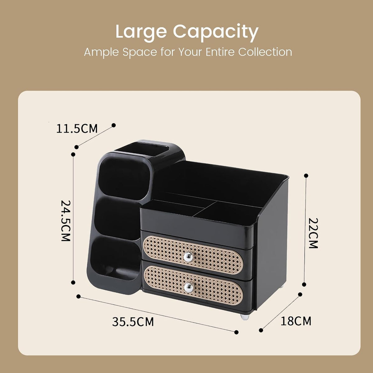 Aveniee Makeup Organizer with Drawers, Large Bathroom Countertop Organizer fo...