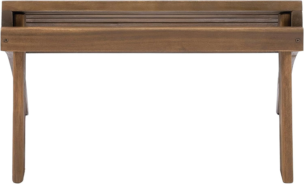 Linon Home Dcor Linon Adirondack Woodstock Ottoman, Teak Stain, Acorn, 21.6&q...